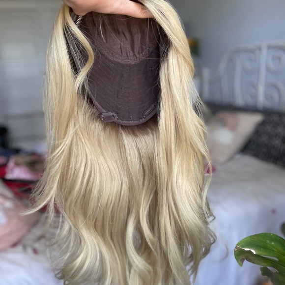 Highline Wigs / Toppers By Sharon Premium Human Hair Silk Top long blonde topper - Picture 13 of 16